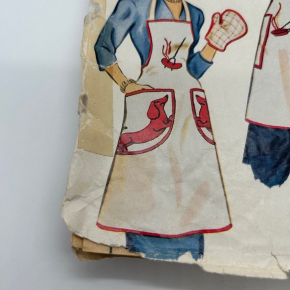 Mccall Vintage 1940's Pattern #1515 Mr.& Mrs. BBQ Aprons Hat Mitts HTF RARE - Picture 5 of 10